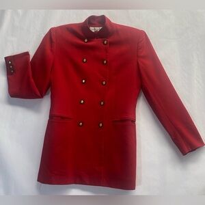Jones New York Bold Red Double-Breasted Blazer